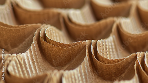 A close-up of corrugated cardboard, offering an industrial or packaging design texture, paper texture, background