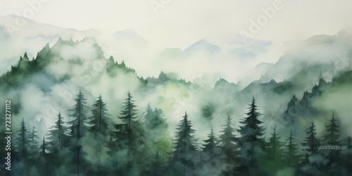Misty morning in wooden mountains © PerMagnus