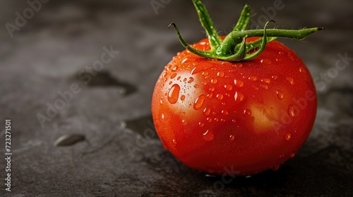 Red tomato on a wooden background