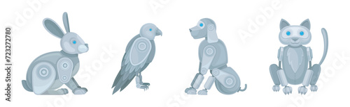 Mechanical Animals and Futuristic Mechanic Pets Vector Set