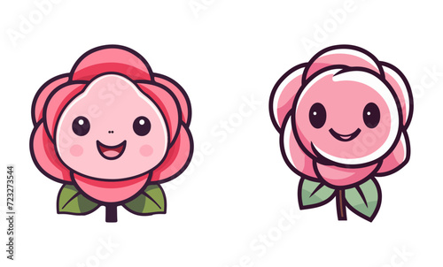 smiling rose vector on white background