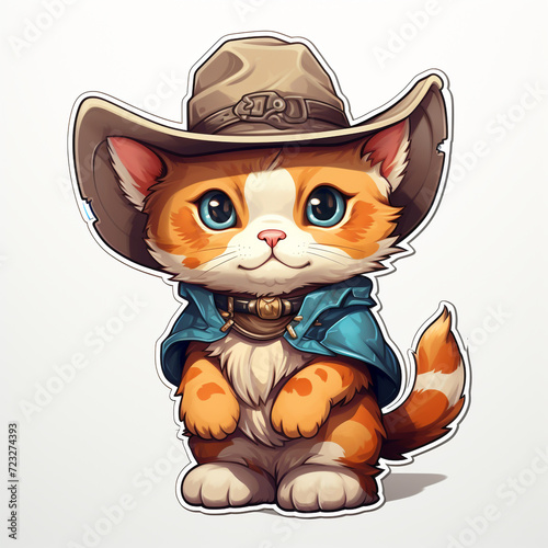 A Cowboy Cat Sticker