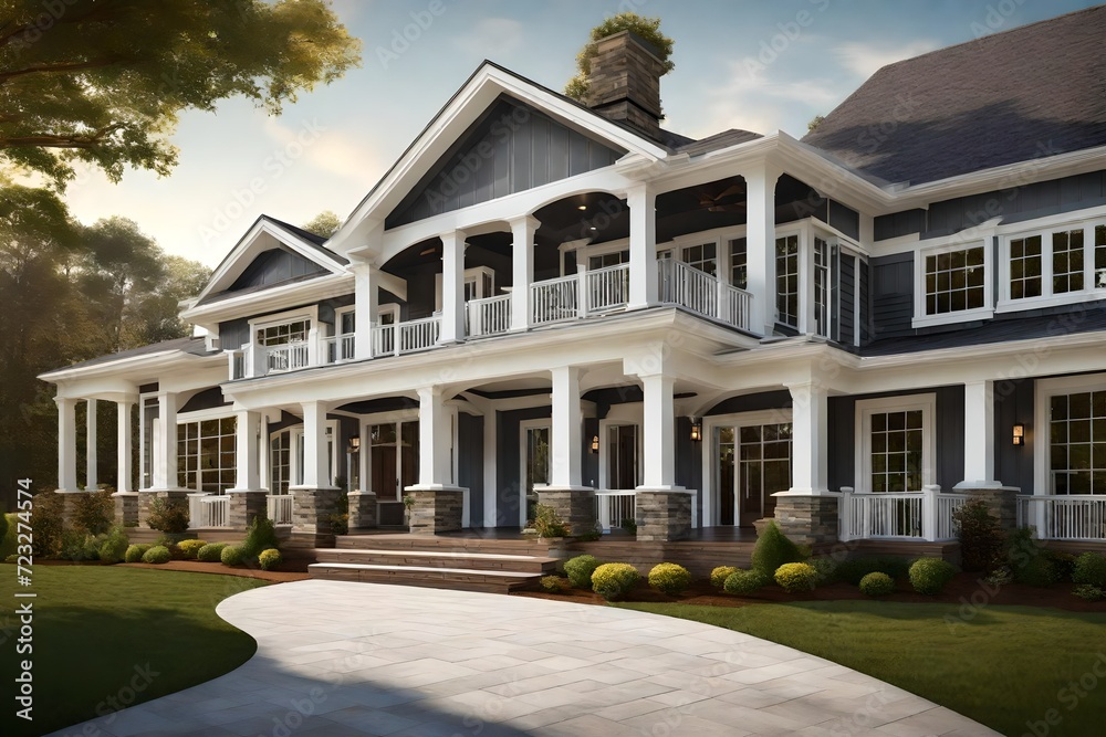New luxury home with beautifull large porch.