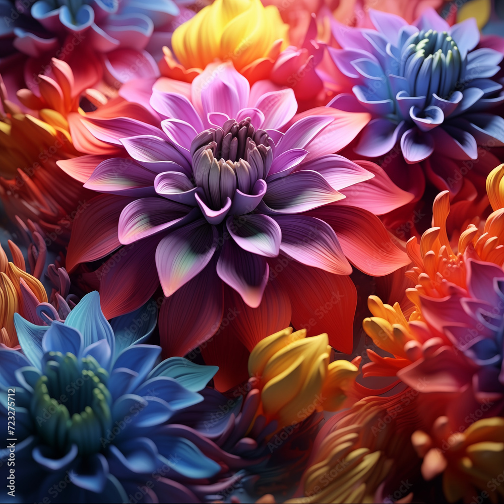 Flowers made of paint. Ai generated Flowers made of paint. Ai generated