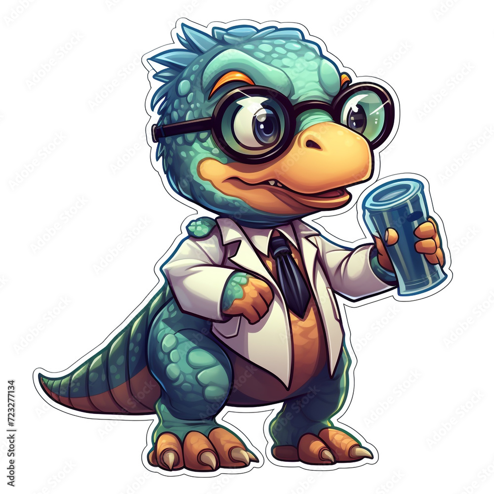 Obraz premium A Scientist T. rex Sticker