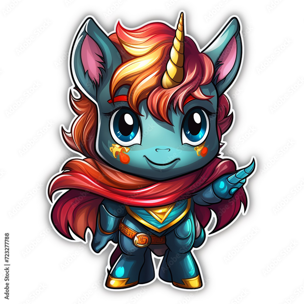 A Superhero Unicorn Sticker