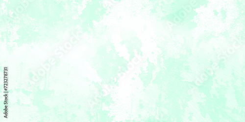 Mint green watercolor background hand-drawn. Green chalk brush strokes background. Blue sky shades color watercolor illustration. green Sky white distressed overlay with grainy, vivid textured glit