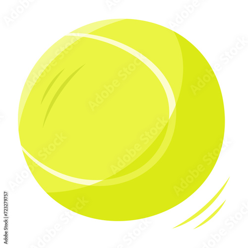 Single hand draw ball for tennis isolated on white background. Sport equipment for table tennis game. Vector illustration. Flat style. White and yellow colors. Tennis icon.