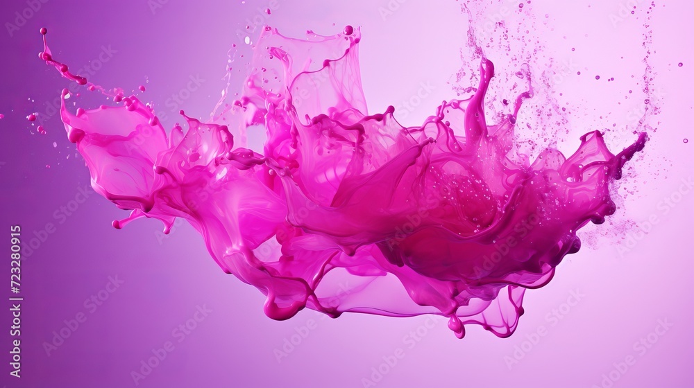 Pink splash on purple background