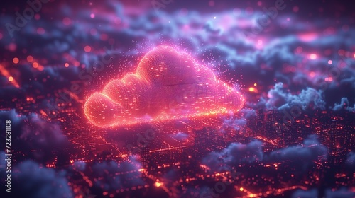 3d render cloud storage internet. Generative AI