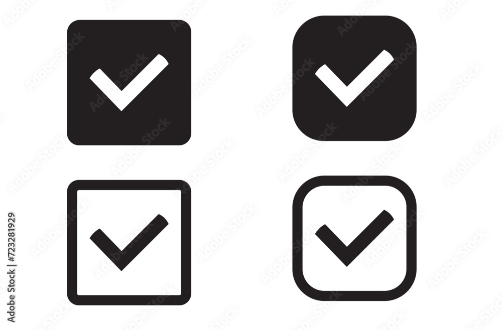 checkbox icon. Thin, Light Regular And Bold black style vector design isolated on white background checkbox icon. Thin, Light Regular And Bold black style vector design isolated on white background