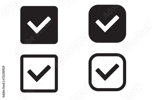 checkbox icon. Thin, Light Regular And Bold black style vector design isolated on white background