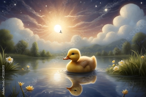duck in the lake photo