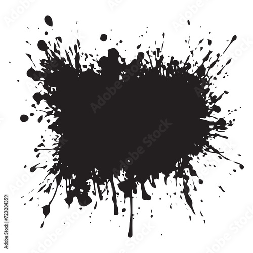 Ink brush stroke isolated on transparent background, paint splatter, artistic design Ink splash. High quality manually traced. Drop element, Rough stain with smudge, spray paint blot