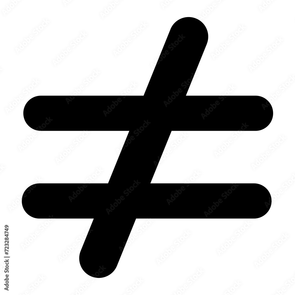 Not Equal mark Icon on transparent background, PNG Not Equal mark Icon on transparent background, PNG