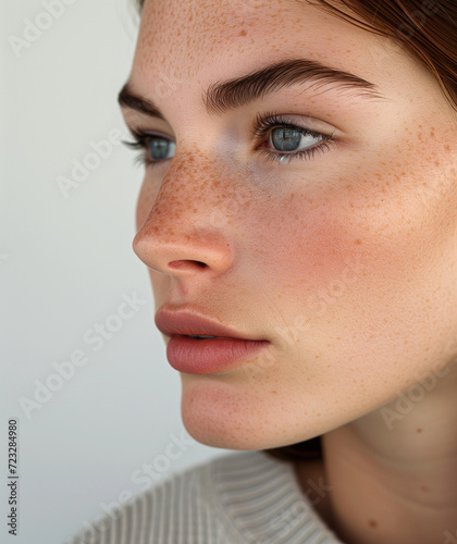 Beautiful woman face close up