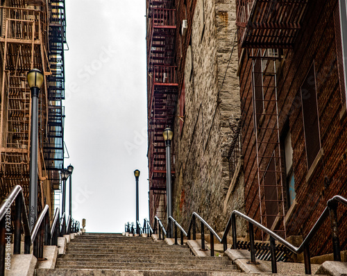 Canvastavla The Joker stairs in the Bronx, is the famous neighborhood of New York City in the United States of America