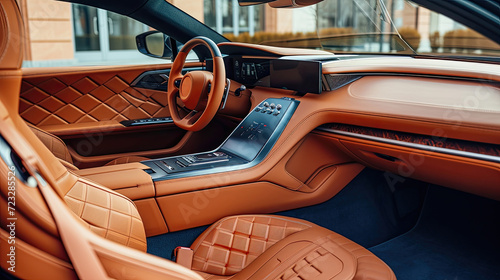 Modern and expensive car interior photo