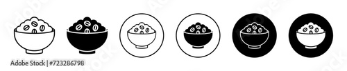 Granola vector icon set collection. Granola Outline flat Icon.
