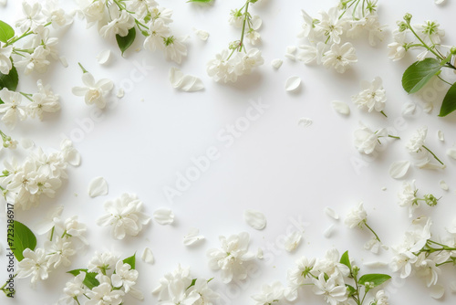An arrangement of promising petals frames a clean white space © Venka