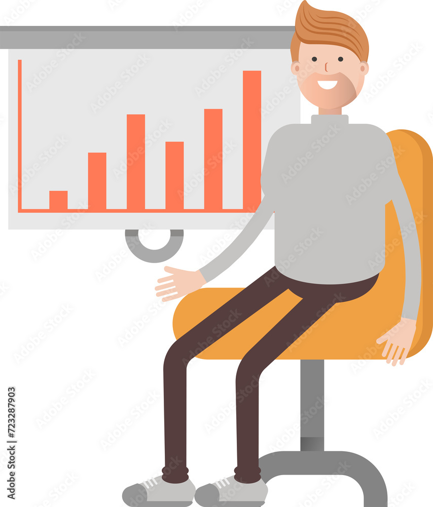 Male Character Presenting Bar Chart
Male Character Presenting Bar Chart