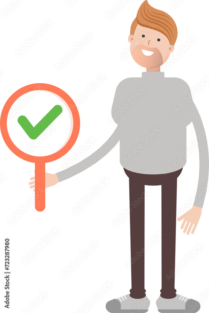 Male Character Showing Check Mark
Male Character Showing Check Mark