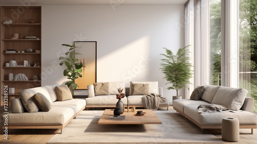 3d rendering of a modern and cozy living room