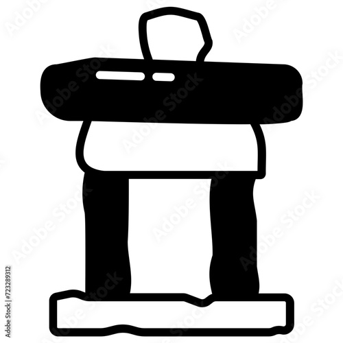 Inukshuk glyph and line vector illustration
