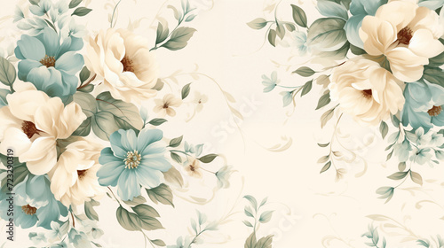 Floral art background in vintage style