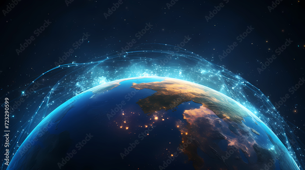 Naklejka premium Admire our beautiful Earth from the vastness of space