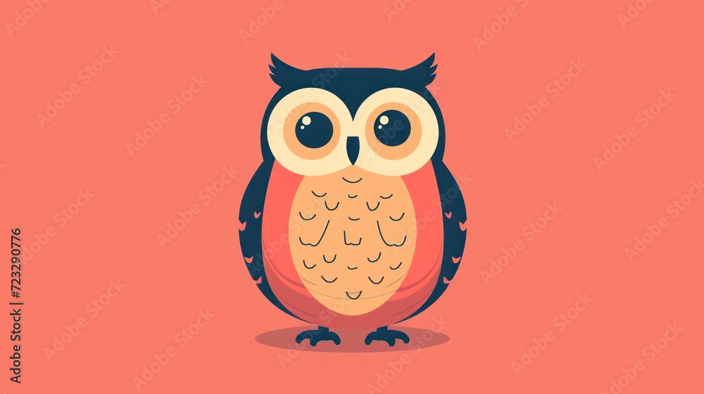 an owl sitting on a pink background with a red background and a black and orange owl sitting on a pink background with a red back ground and a red background. an owl sitting on a pink background with a red background and a black and orange owl sitting on a pink background with a red back ground and a red background.
