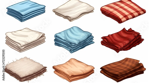 A set of different cloth on white background