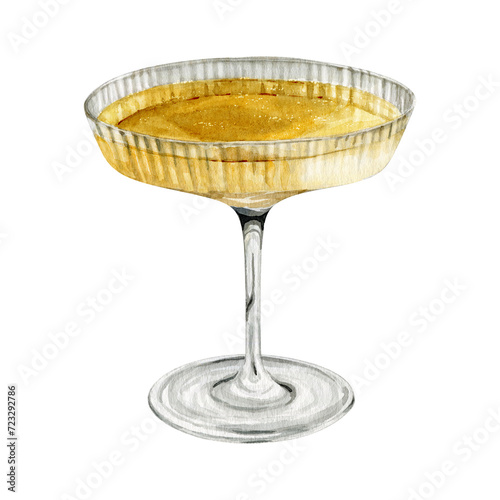 Watercolor wineglass clipart Illustration