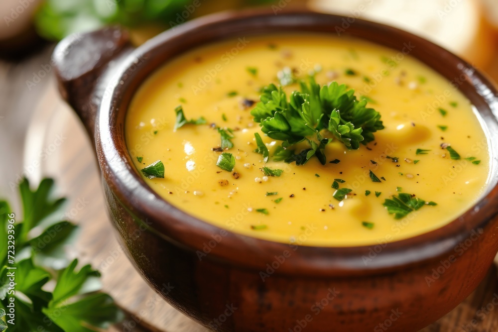 Close up of a bowl with cheddar dip sauce