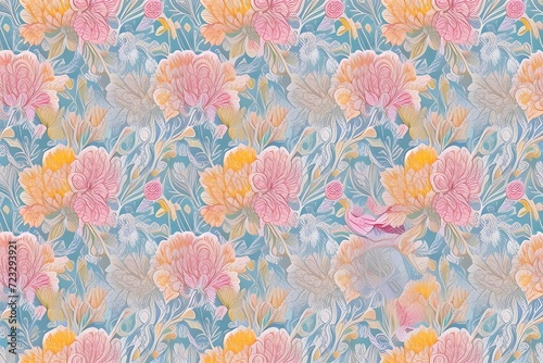 colorful floral textile pattern background wallpaper