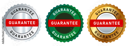 guarantee gold green and silver seal label badge sign satisfaction quality best certified