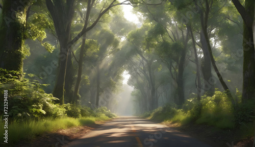 Whispers of Adventure Endless road through a rainforest, whispering tales of faraway lands and untold stories  © anjana
