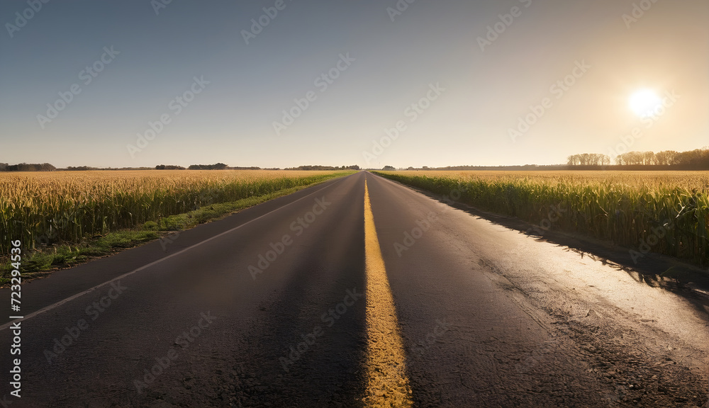 Whispers of Adventure Endless road through a Cornfield, whispering tales of faraway lands and untold stories
Whispers of Adventure Endless road through a Cornfield, whispering tales of faraway lands and untold stories