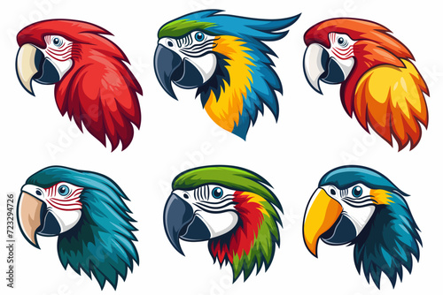 Esport vector set logo parrot, icon, vector, sticker, collection, group, sign