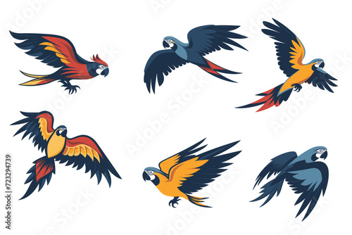 Esport vector set logo parrot, icon, vector, sticker, collection, group, sign