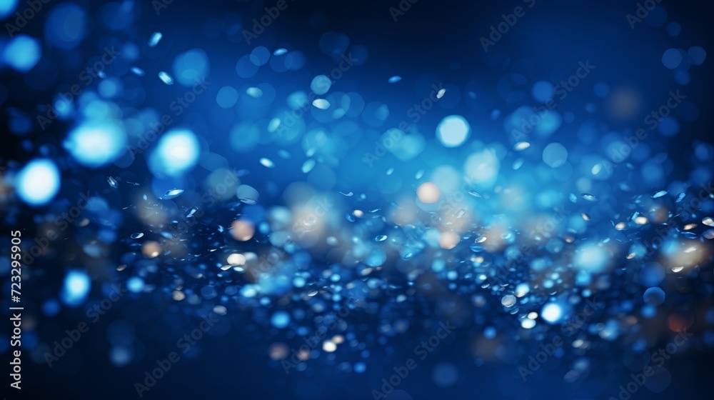 Beautiful blue particles bokeh wallpaper