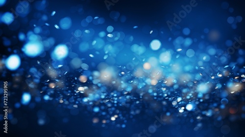 Beautiful blue particles bokeh wallpaper