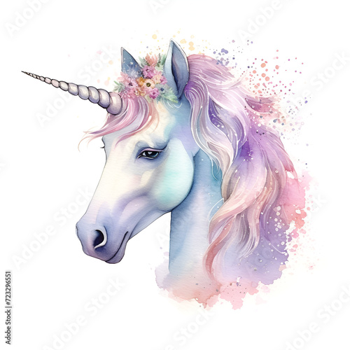 Beautiful Unicorn Watercolor Clipart  Perfect Design for Your Project and Creations  Ai Generative