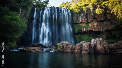 Beautiful cascade waterfall in pirenopolis goias brazil photo