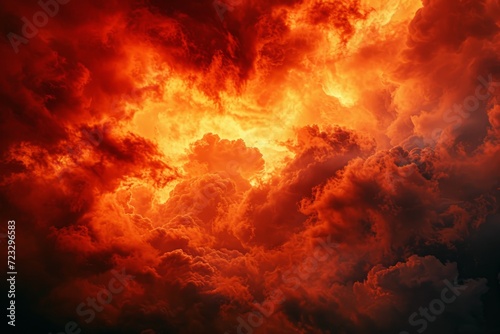 Dark And Intense Red Sky, Reminiscent Of Smoke And Fire, Perfect For Design Use