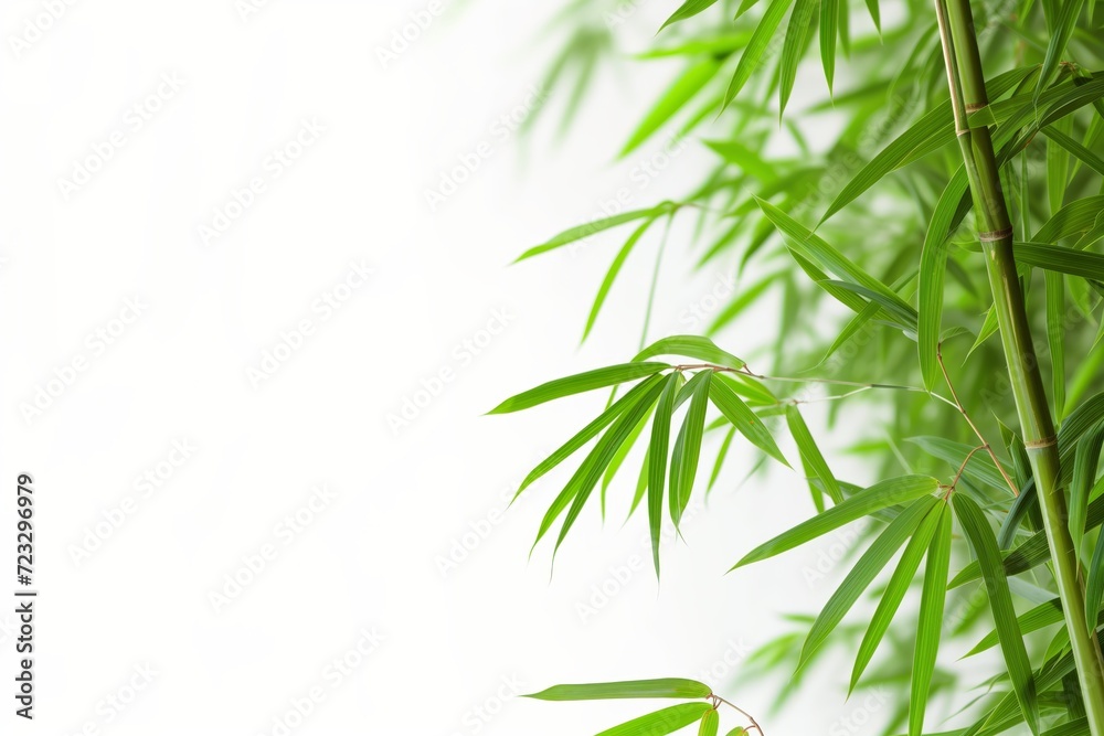 Naklejka premium Green bamboo on white background