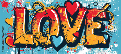 Colorful Street Art, Graffiti LOVE in a Dynamic Composition © M.Gierczyk