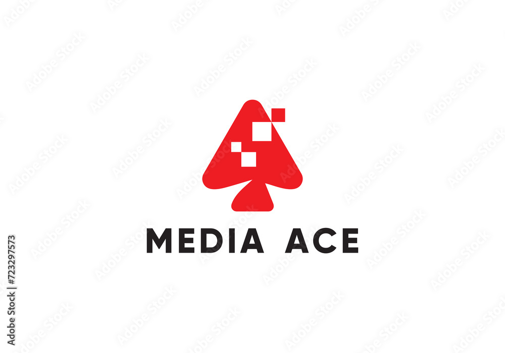ace digital media logo, pixel technology symbol icon design ace digital media logo, pixel technology symbol icon design