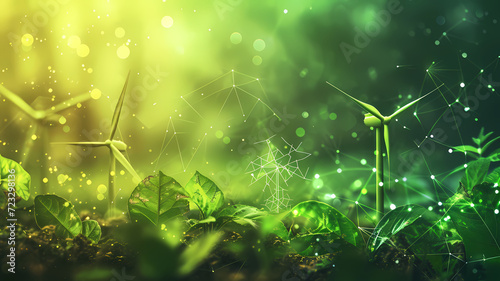 Green Energy Abstract. Illustration Showcasing Renewable Power © Artistic Visions