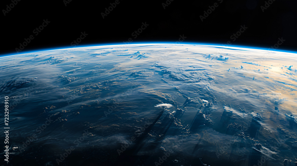 Earths horizon from space. - obrazy, fototapety, plakaty 